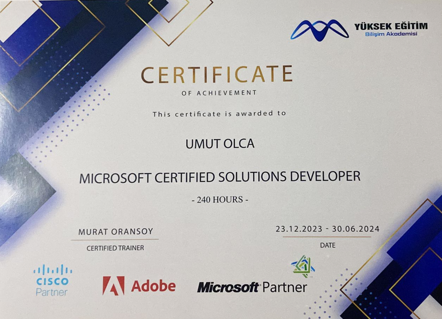 Microsoft Certified Solutions Developer